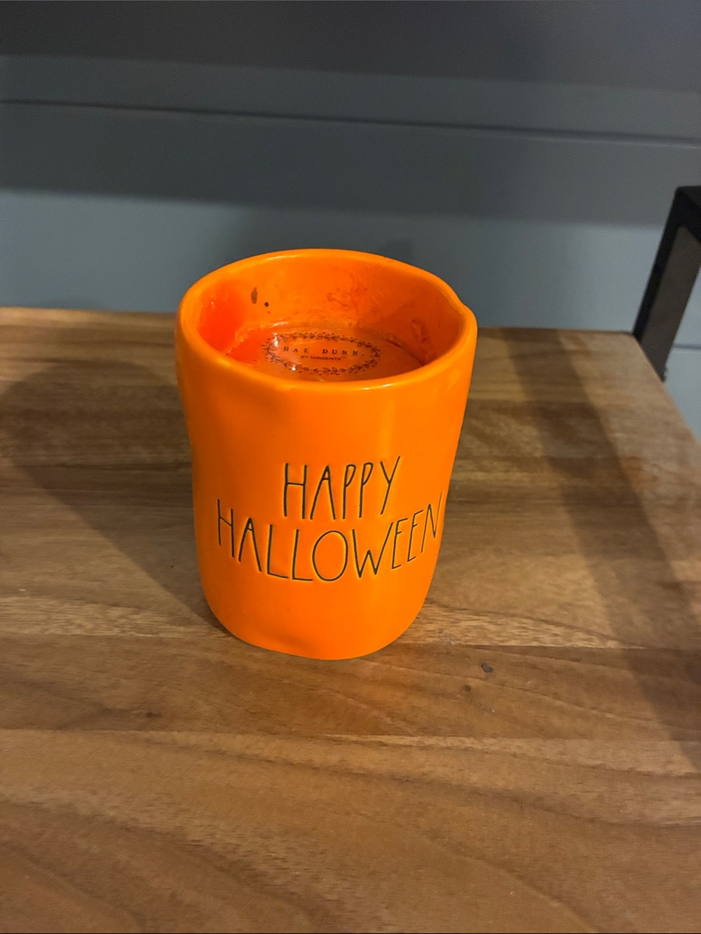 Rae Dunn Happy Halloween Orange Ceramic Candle